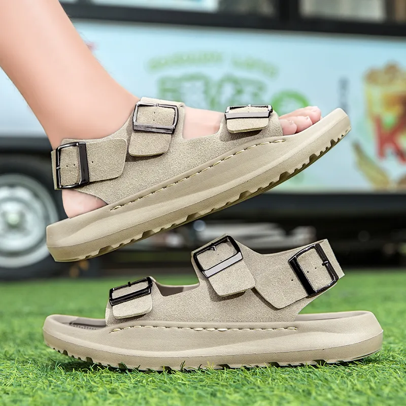 LEXON Beach Sandals Men Black/Sand-6