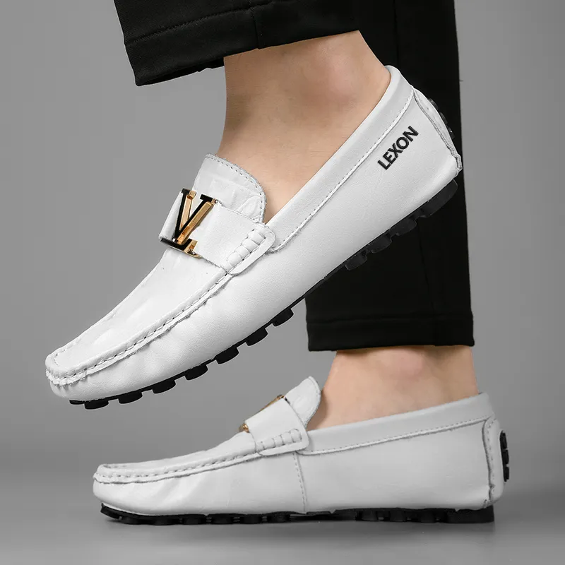 LEXON Gommino Loafers Men Black/White/Gray-7