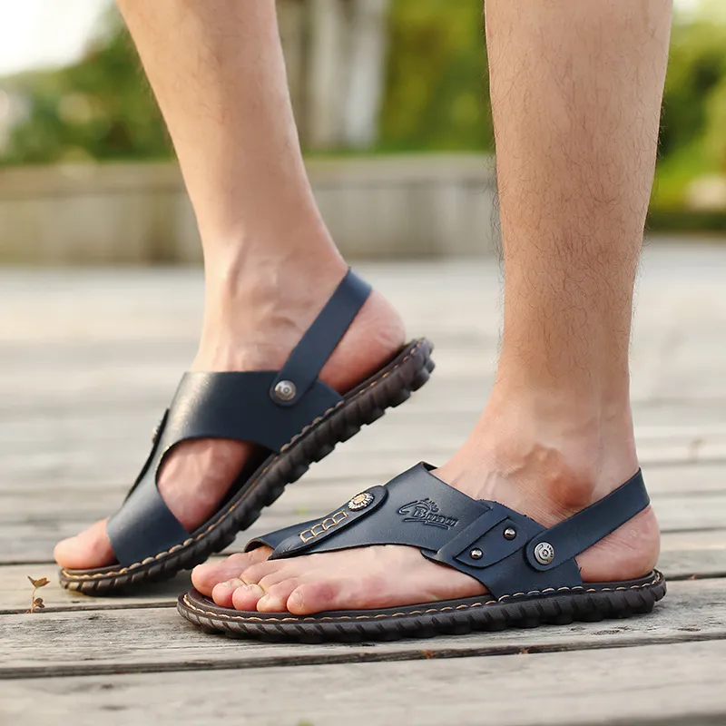 LEXON Beach Sandals Men Brown-2