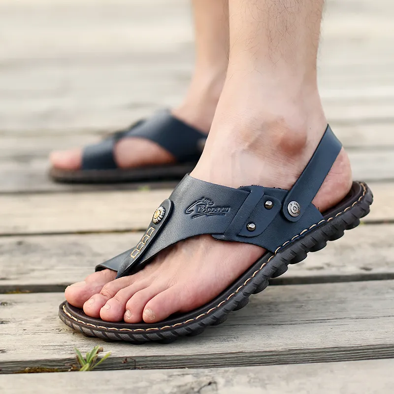 LEXON Beach Sandals Men Brown-3