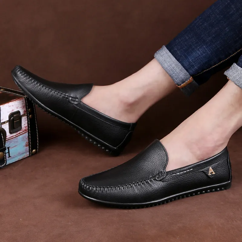 LEXON Gommino Loafers Unisex Black/Dark Brown/Khaki-3
