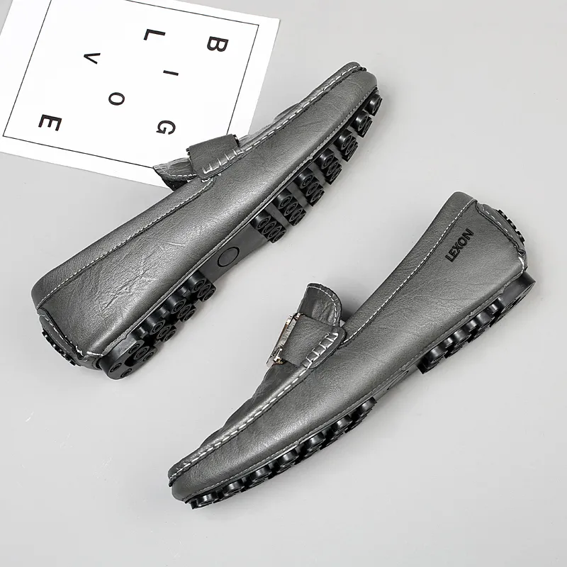 LEXON Gommino Loafers Men Black/White/Gray-13