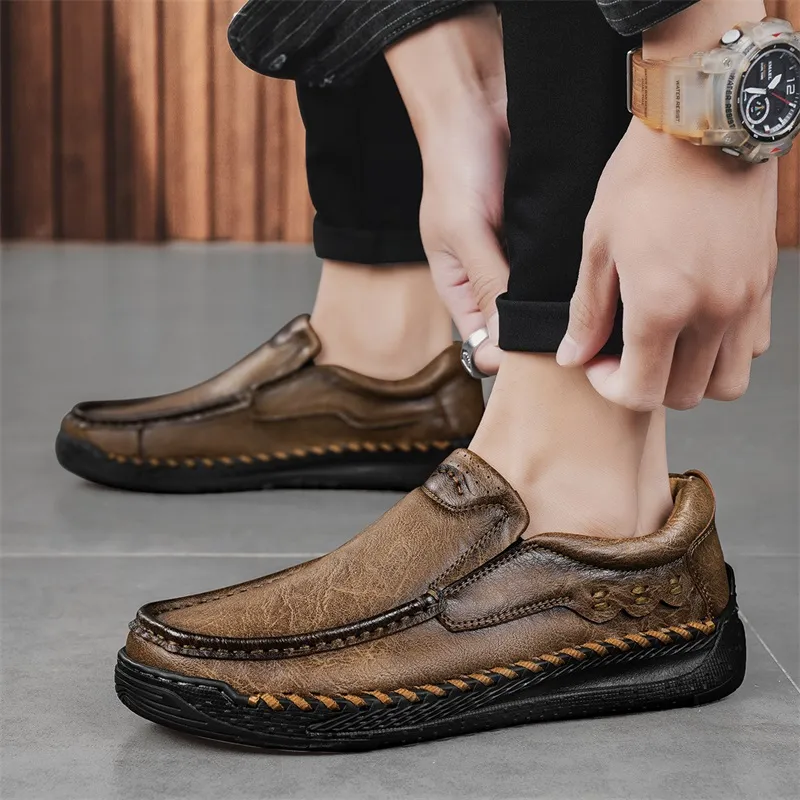 LEXON Men's Casual Shoes Men Low Top Black/Khaki/Dark Brown-7