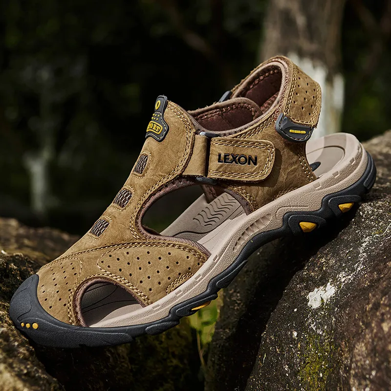 LEXON Beach Sandals Men Khaki-7