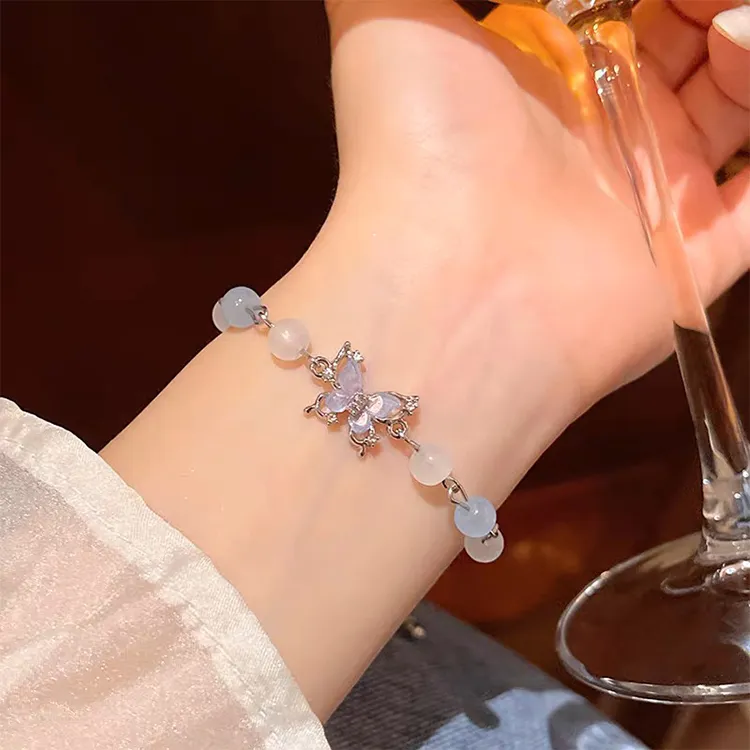 ALI THE FOX Glass Cat Eye Jade Bracelets Women's-3