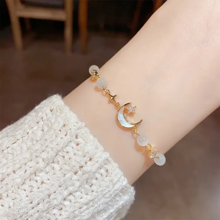 ALI THE FOX Glass Cat Eye Jade Bracelets Women's-1