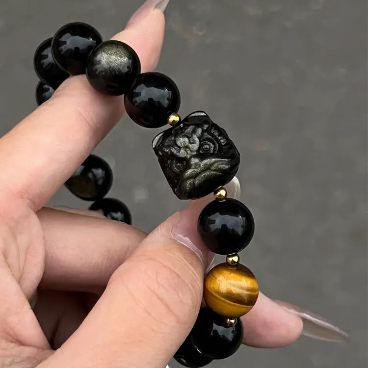 ALI THE FOX Obsidian Bracelets Unisex-5