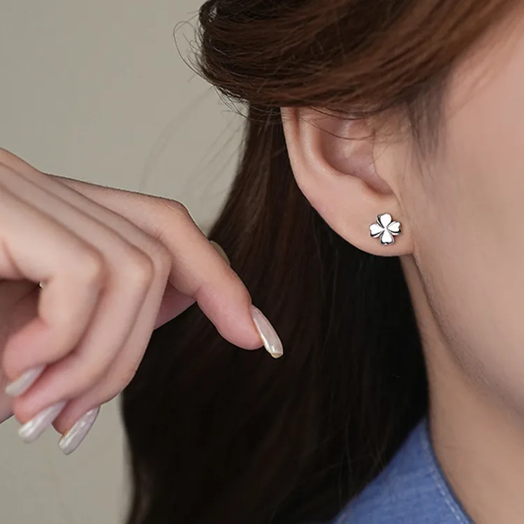 ALI THE FOX S999 Silver Stud Earrings Women's-2