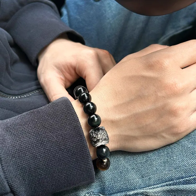 ALI THE FOX Obsidian Bracelets Unisex-1