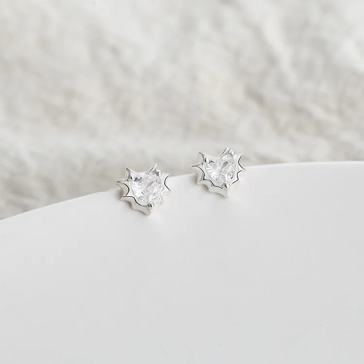 ALI THE FOX S999 Fine Silver Stud Earrings Women's-2