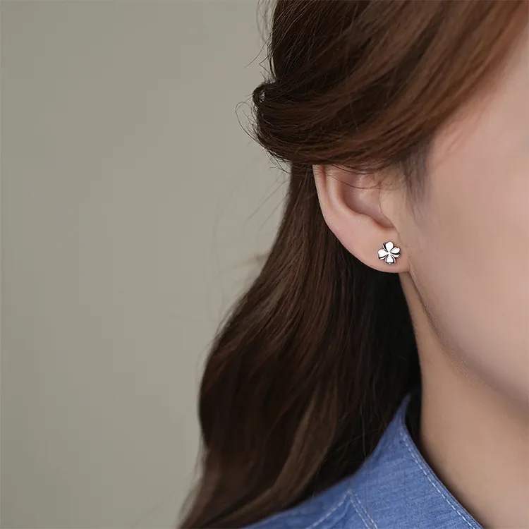 ALI THE FOX S999 Silver Stud Earrings Women's-5