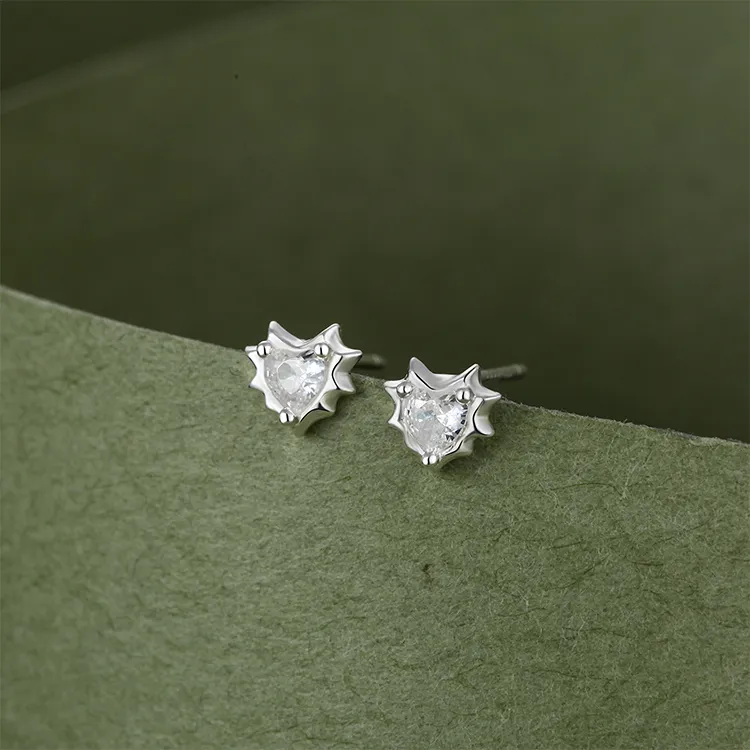 ALI THE FOX S999 Fine Silver Stud Earrings Women's-5