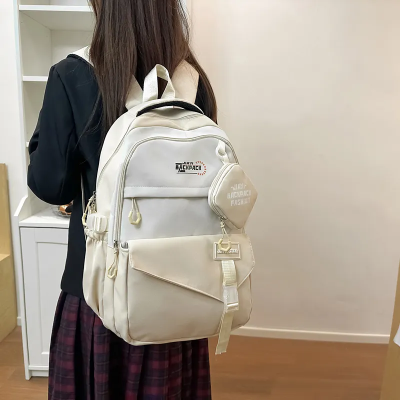 OSOCE Nylon Backpack Regular Unisex Waxberry Red/Ecru/Black/Khaki/Green/Pink-5