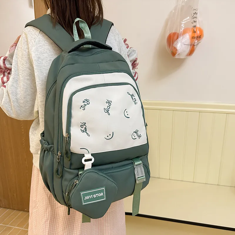 OSOCE Nylon Backpack Regular Unisex Waxberry Red/Ecru/Black/Khaki/Green/Pink-14