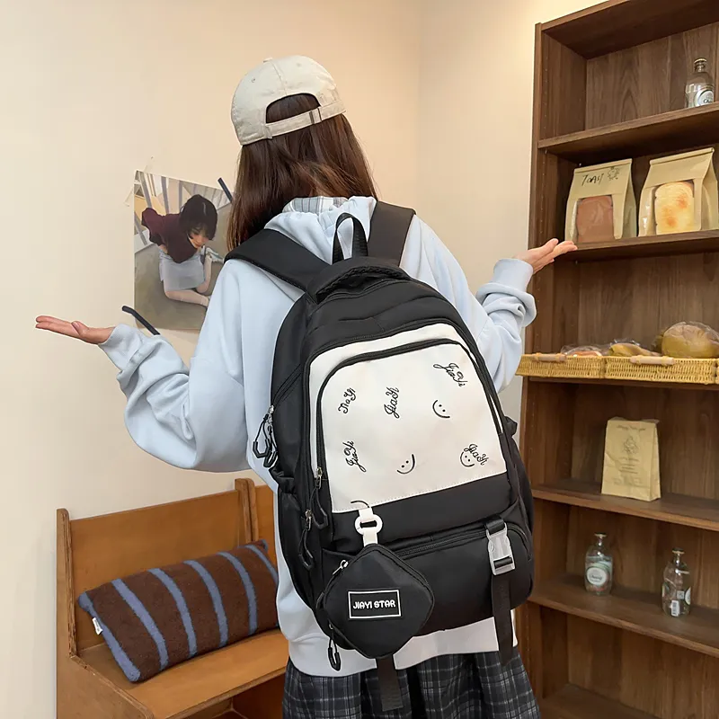 OSOCE Nylon Backpack Regular Unisex Waxberry Red/Ecru/Black/Khaki/Green/Pink-8