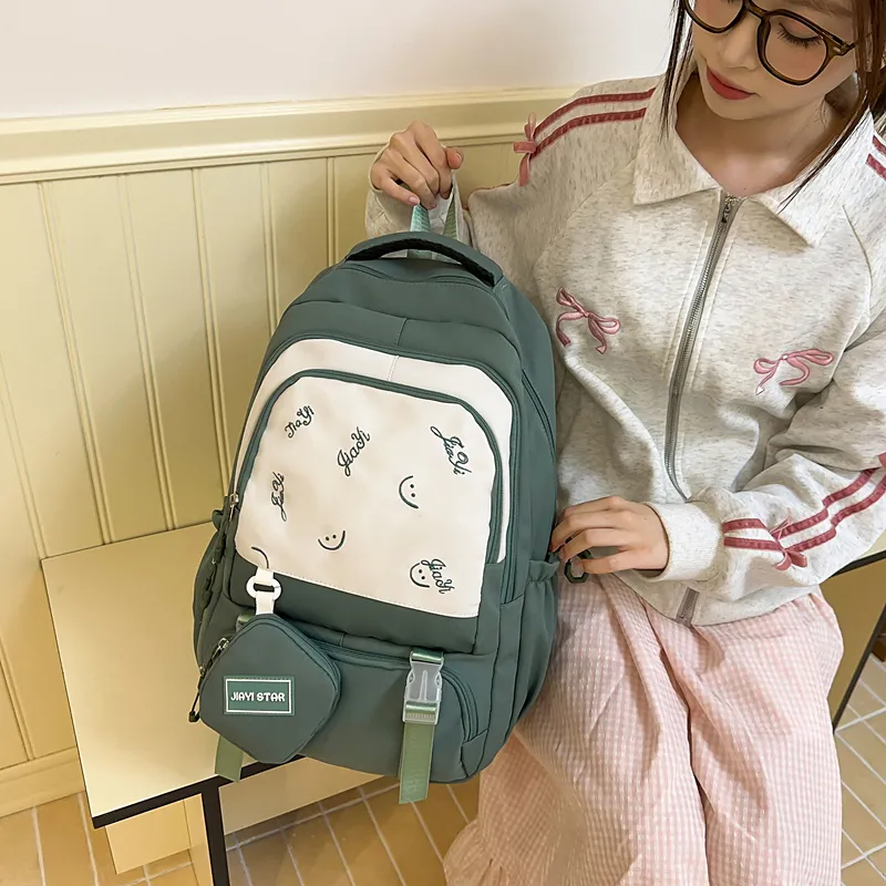 OSOCE Nylon Backpack Regular Unisex Waxberry Red/Ecru/Black/Khaki/Green/Pink-17