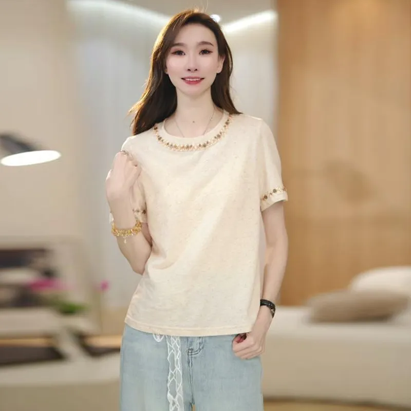 FAIRWHALE Set in Sleeve T Shirt Women's-2