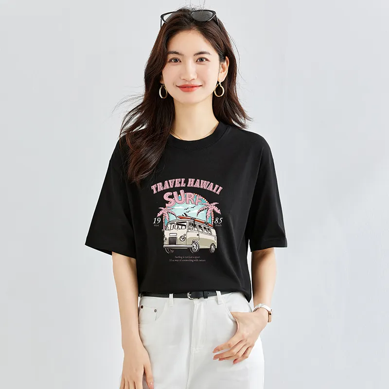 FAIRWHALE Drop Shoulder Sleeve T Shirt Women's-12