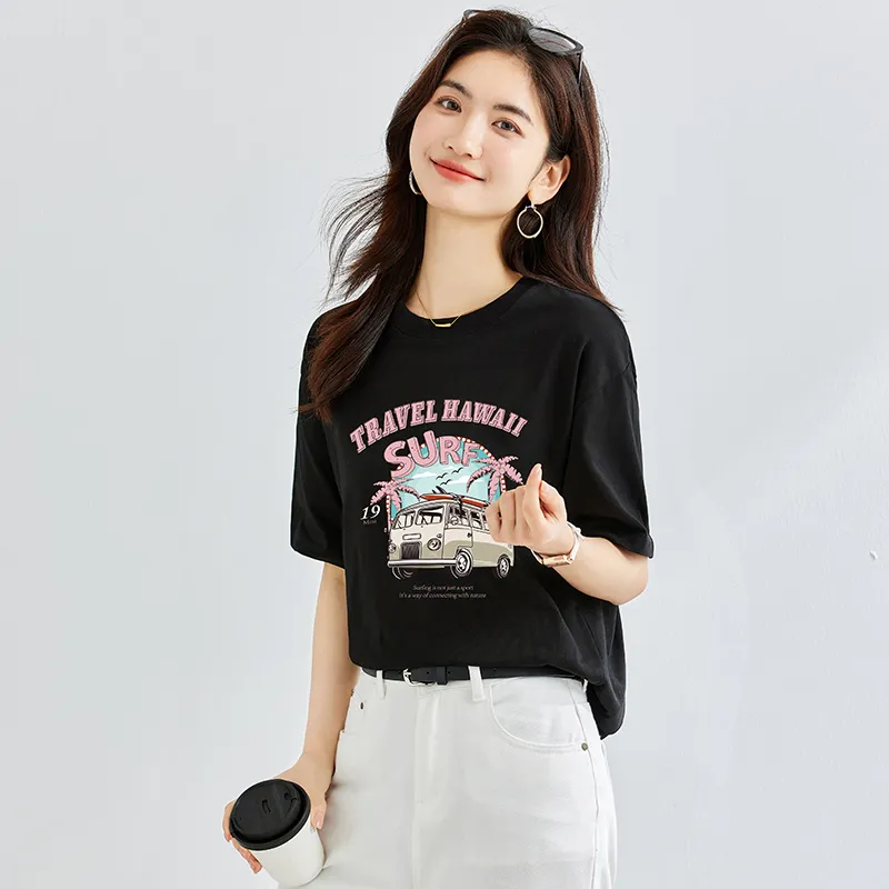 FAIRWHALE Drop Shoulder Sleeve T Shirt Women's-13