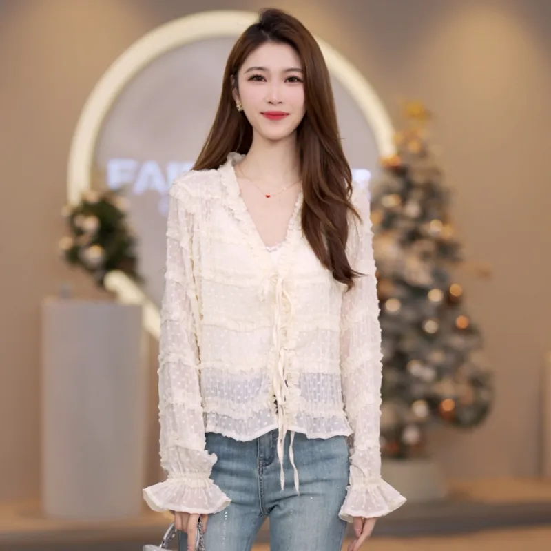 FAIRWHALE Shirts Women's Beige Apricot-3