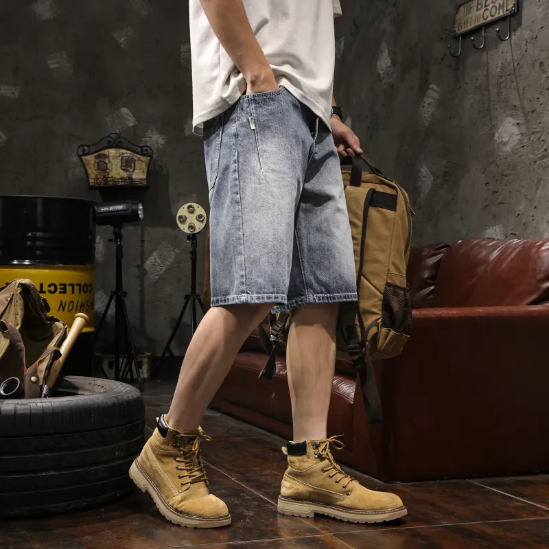 LUJIEBANG Denim Shorts Men Odin Gray-1