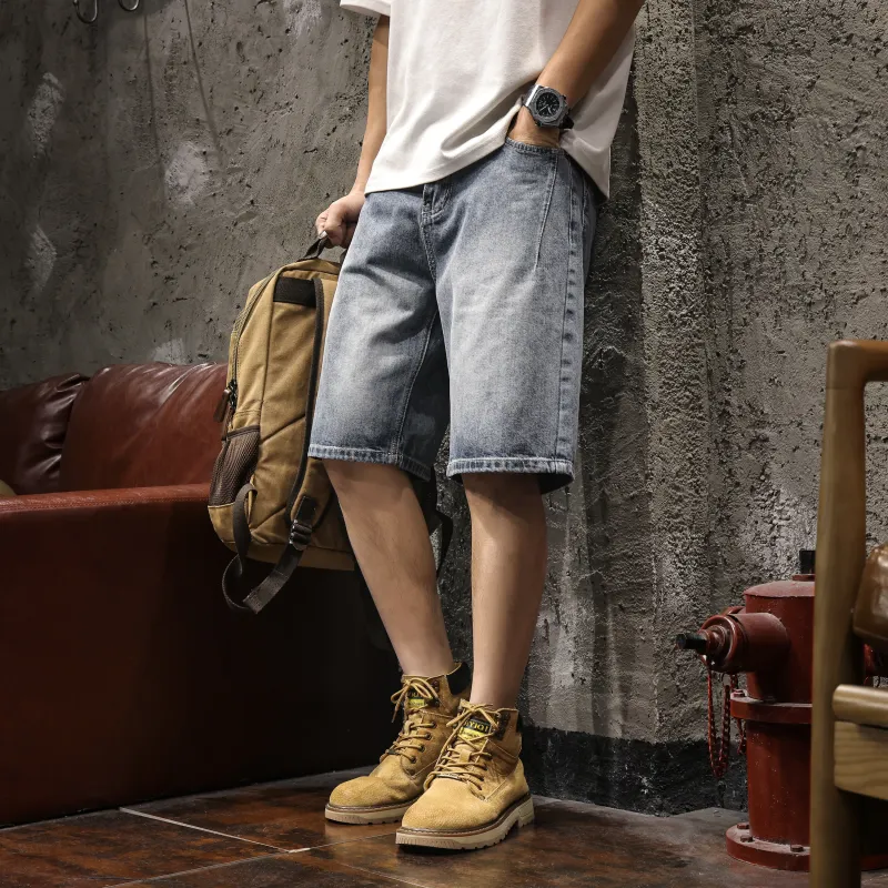 LUJIEBANG Denim Shorts Men Odin Gray-6