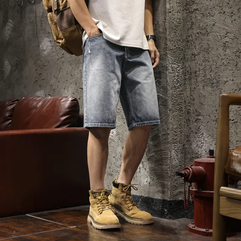 LUJIEBANG Denim Shorts Men Odin Gray-2