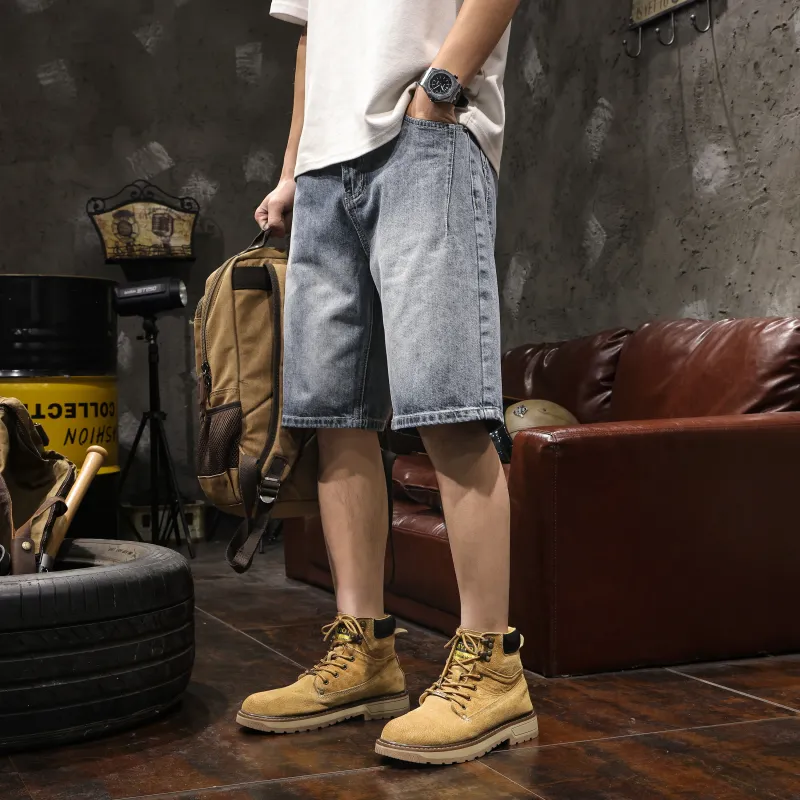 LUJIEBANG Denim Shorts Men Odin Gray-4