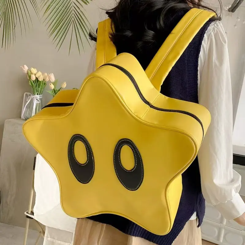 BEERUS PU Backpack Regular Unisex Yellow-5