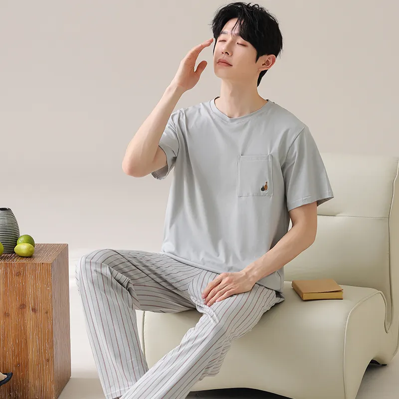 HUADAOJI Men Pajama Sets-4