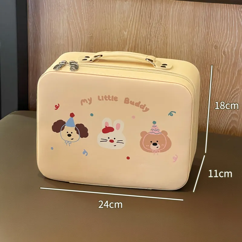 Gentle Welcome Puppy Portable Large Capacity Portable With Mirror Storage Boxes-9