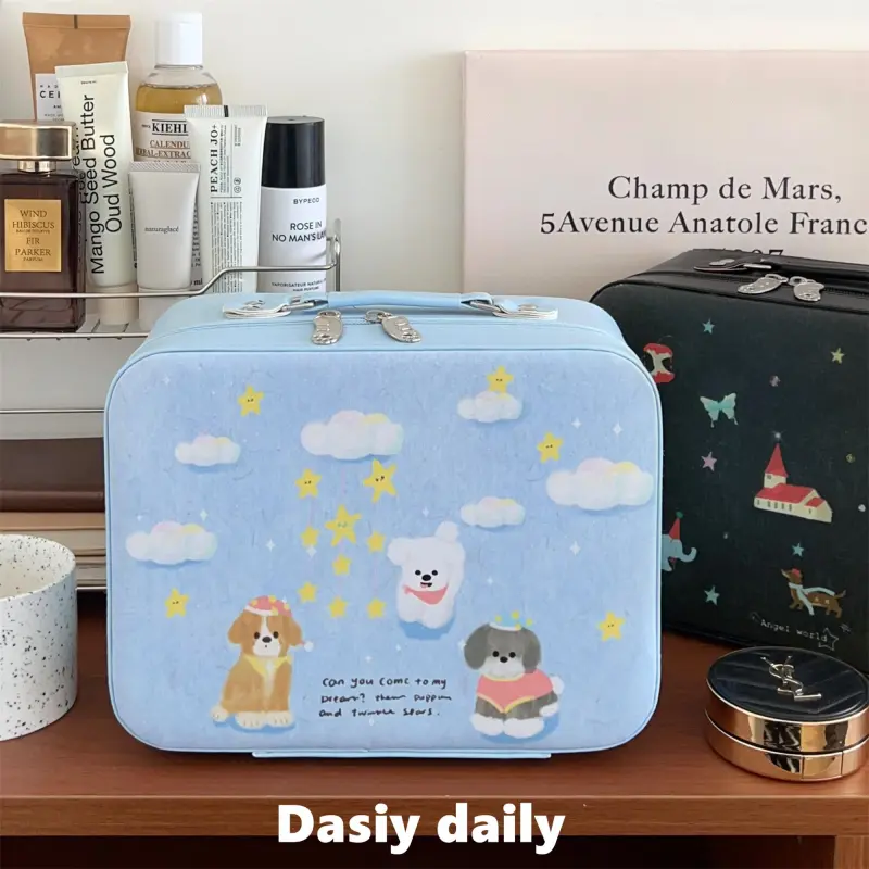Gentle Welcome Mirror Cute Cartoon Travel Portable Large Capacity Storage Bags-1