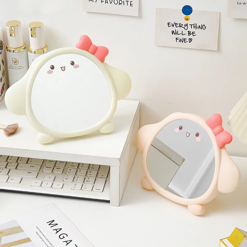 Gentle Welcome Cartoon Cute Makeup Mirror HD Wall Hanging Desktop Portable Small Mirror Travel Dormitory Mirror-3