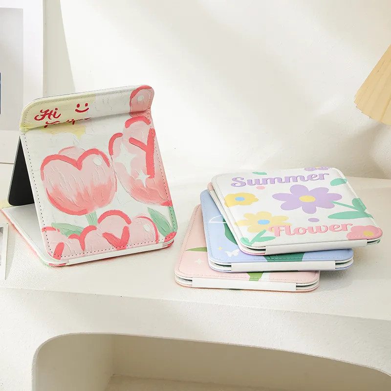 Gentle Welcome Tulip Folding Mirror Convenient Portable Hairdressing Home Makeup Small Mirror-11