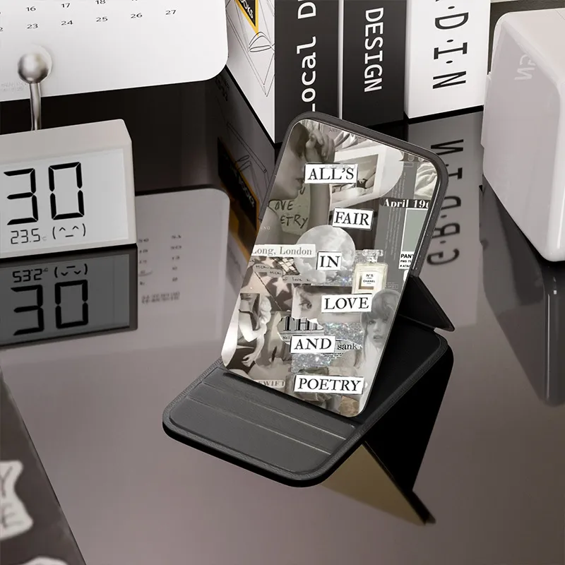 Gentle Welcome HD Folding Mirror, Compact Makeup Mirror, Small Mirror, Portable, Travel, Dormitory Make Up Mirrors-19