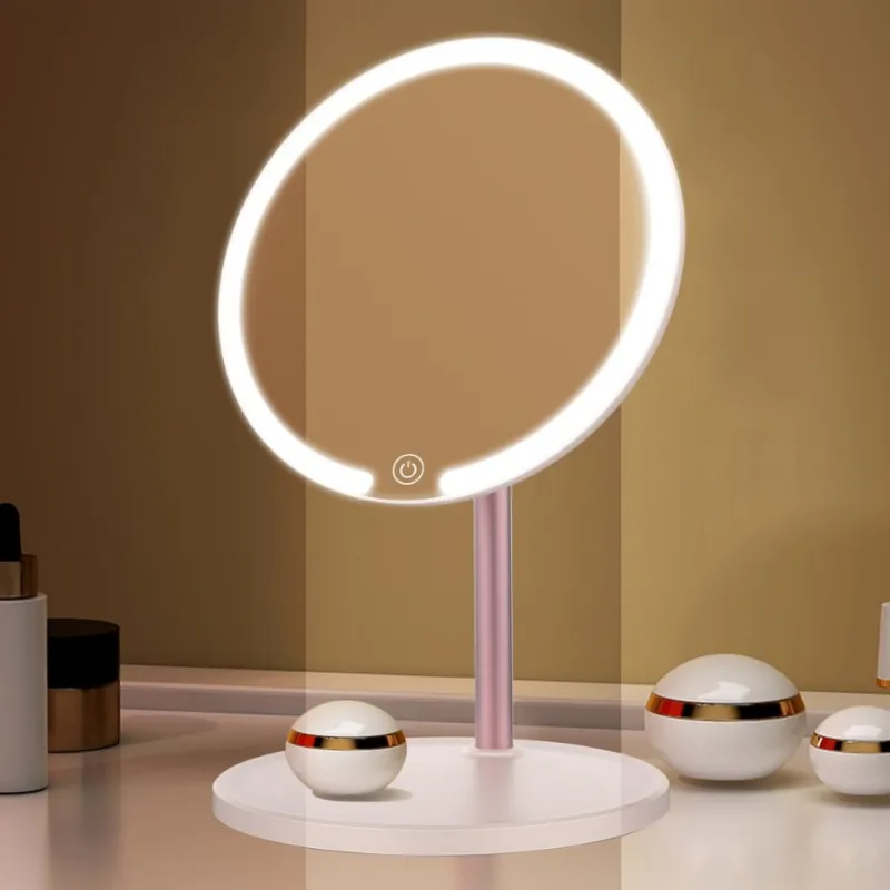 Gentle Welcome LED Strip With Tricolor Dimming Metal Stand Portable Mirror Grooming And Touch Up-1