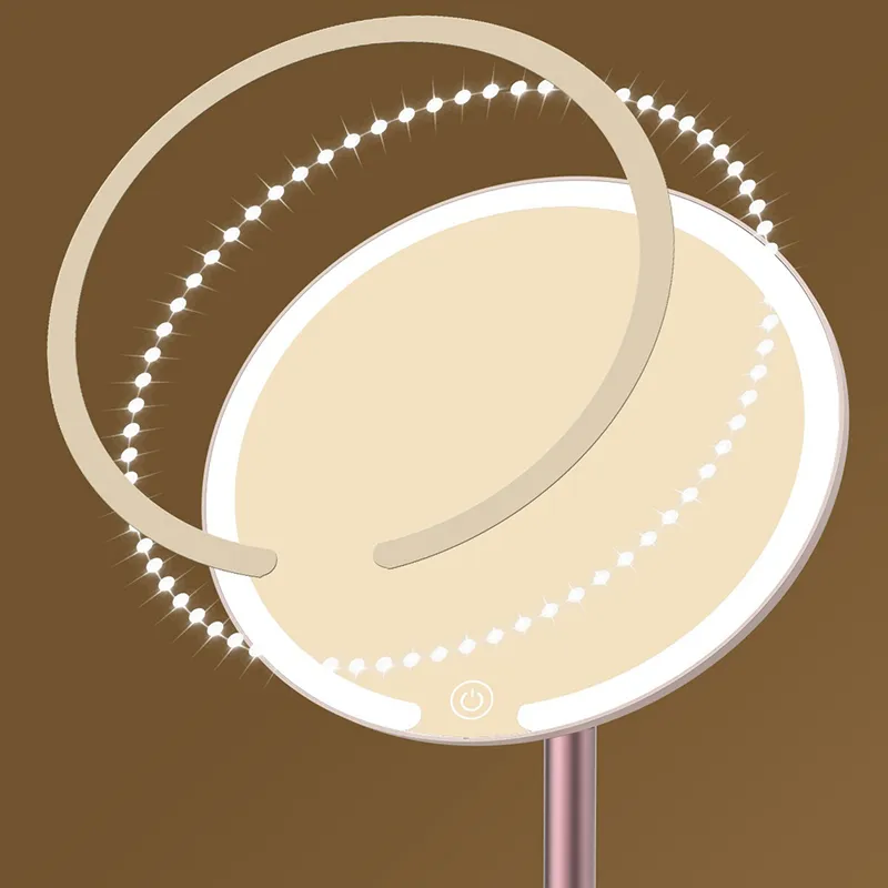 Gentle Welcome LED Strip With Tricolor Dimming Metal Stand Portable Mirror Grooming And Touch Up-5