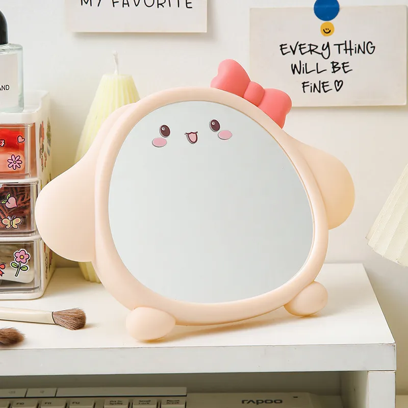 Gentle Welcome Cartoon Cute Makeup Mirror HD Wall Hanging Desktop Portable Small Mirror Travel Dormitory Mirror-1