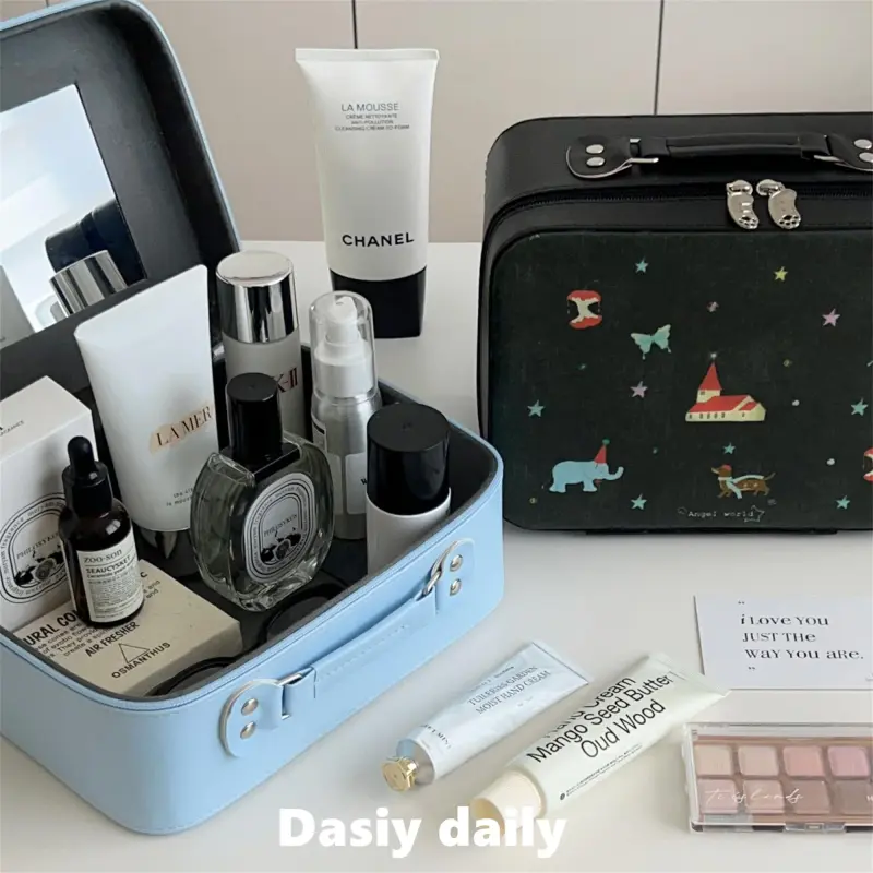 Gentle Welcome Mirror Cute Cartoon Travel Portable Large Capacity Storage Bags-2