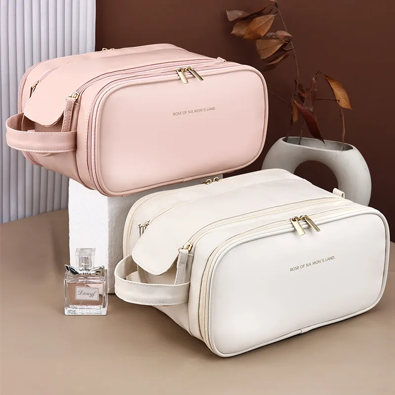 Gentle Welcome Portable Storage Bag, Toiletry Bag, Handbag, Double Zippers Makeup Bags Vanity Travel Stool-5