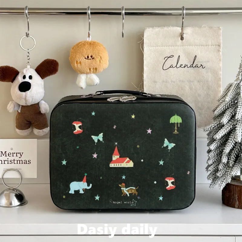 Gentle Welcome Mirror Cute Cartoon Travel Portable Large Capacity Storage Bags-6