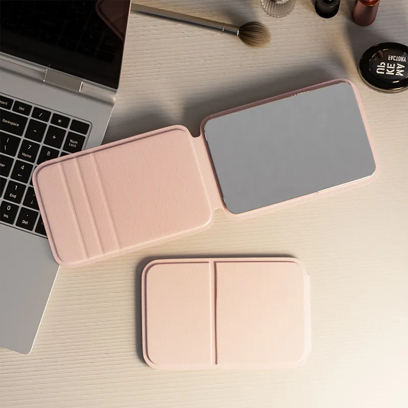 Gentle Welcome HD Folding Mirror, Compact Makeup Mirror, Small Mirror, Portable, Travel, Dormitory Make Up Mirrors-1