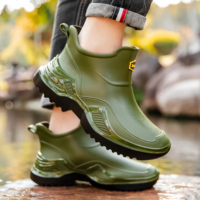 LONGYING Waterproof And Wear resistant Rain Boots Men's-11