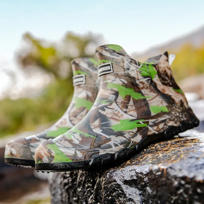 LONGYING Abrasion Resistant Rain Boots Men's Camouflage-3