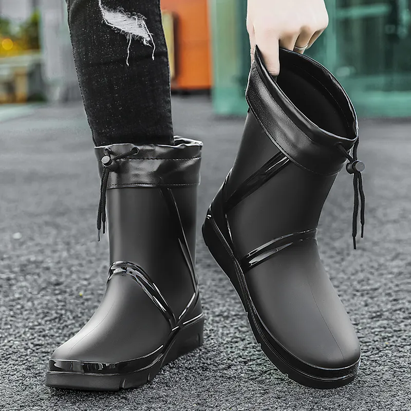 LONGYING Waterproof Rain Boots Men's-1