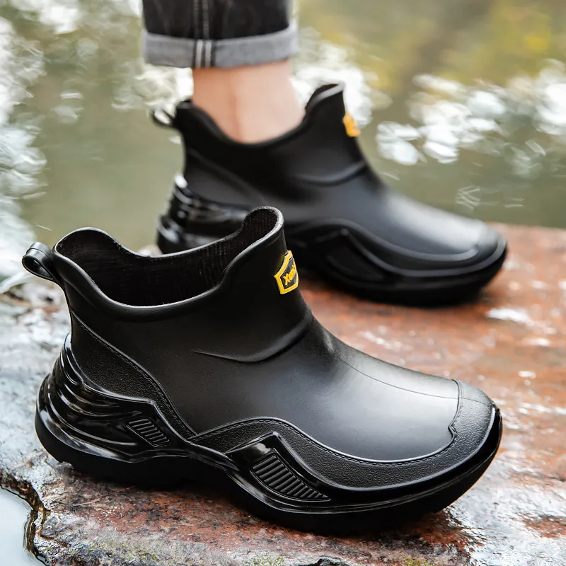 LONGYING Waterproof And Wear resistant Rain Boots Men's-2