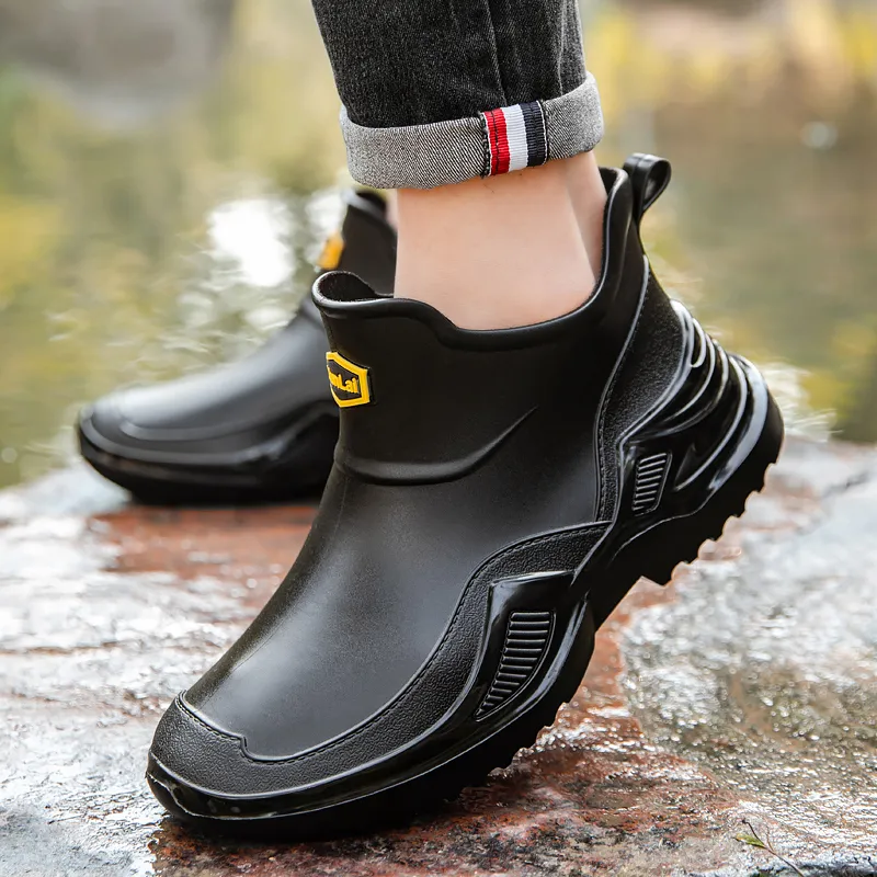 LONGYING Waterproof And Wear resistant Rain Boots Men's-3