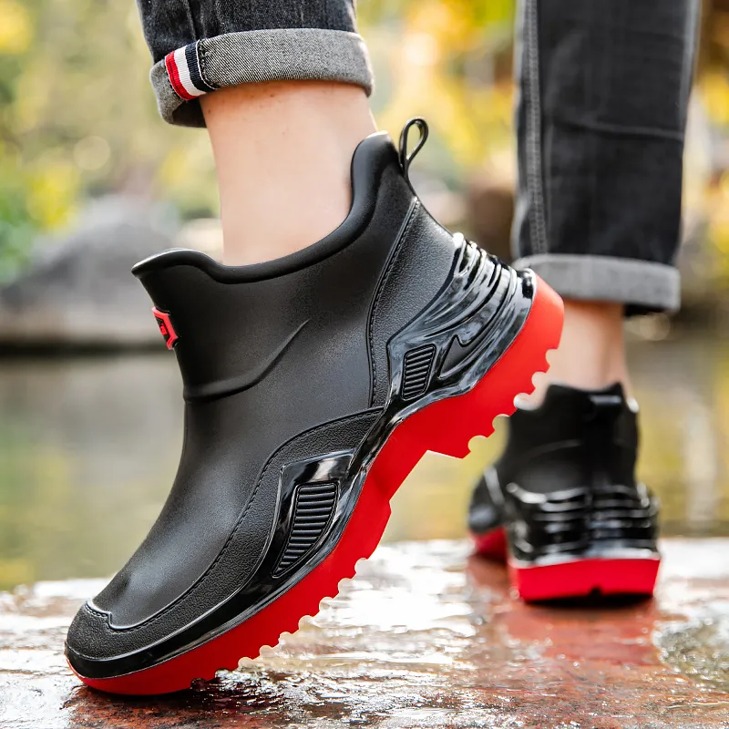 LONGYING Waterproof And Wear resistant Rain Boots Men's-8