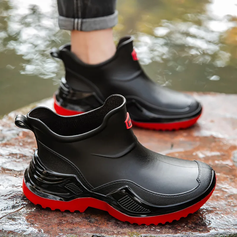 LONGYING Waterproof And Wear resistant Rain Boots Men's-6