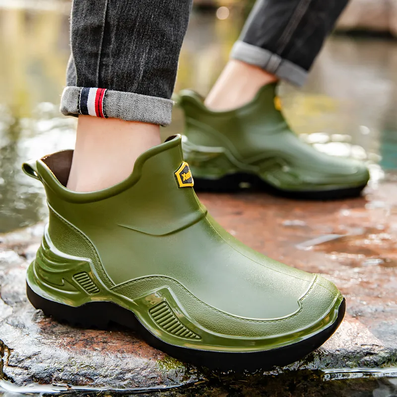 LONGYING Waterproof And Wear resistant Rain Boots Men's-12
